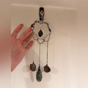 Labradorite and Rutilated Quartz Window Dangles